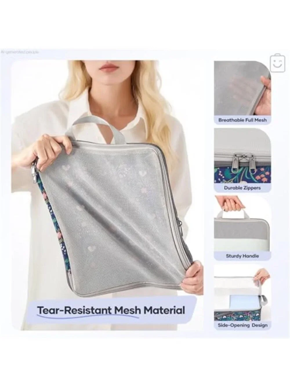 11 Pack Compression Packing Cubes Travel Luggage Organizer Bags Dark Blue